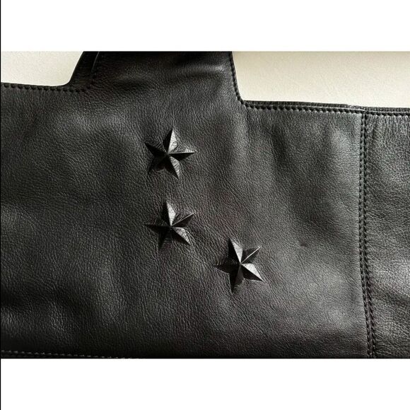 Givenchy Rare George V Tote w/ Iconic Stars 3D Embossed, Black, Preowned - Picture 4 of 9